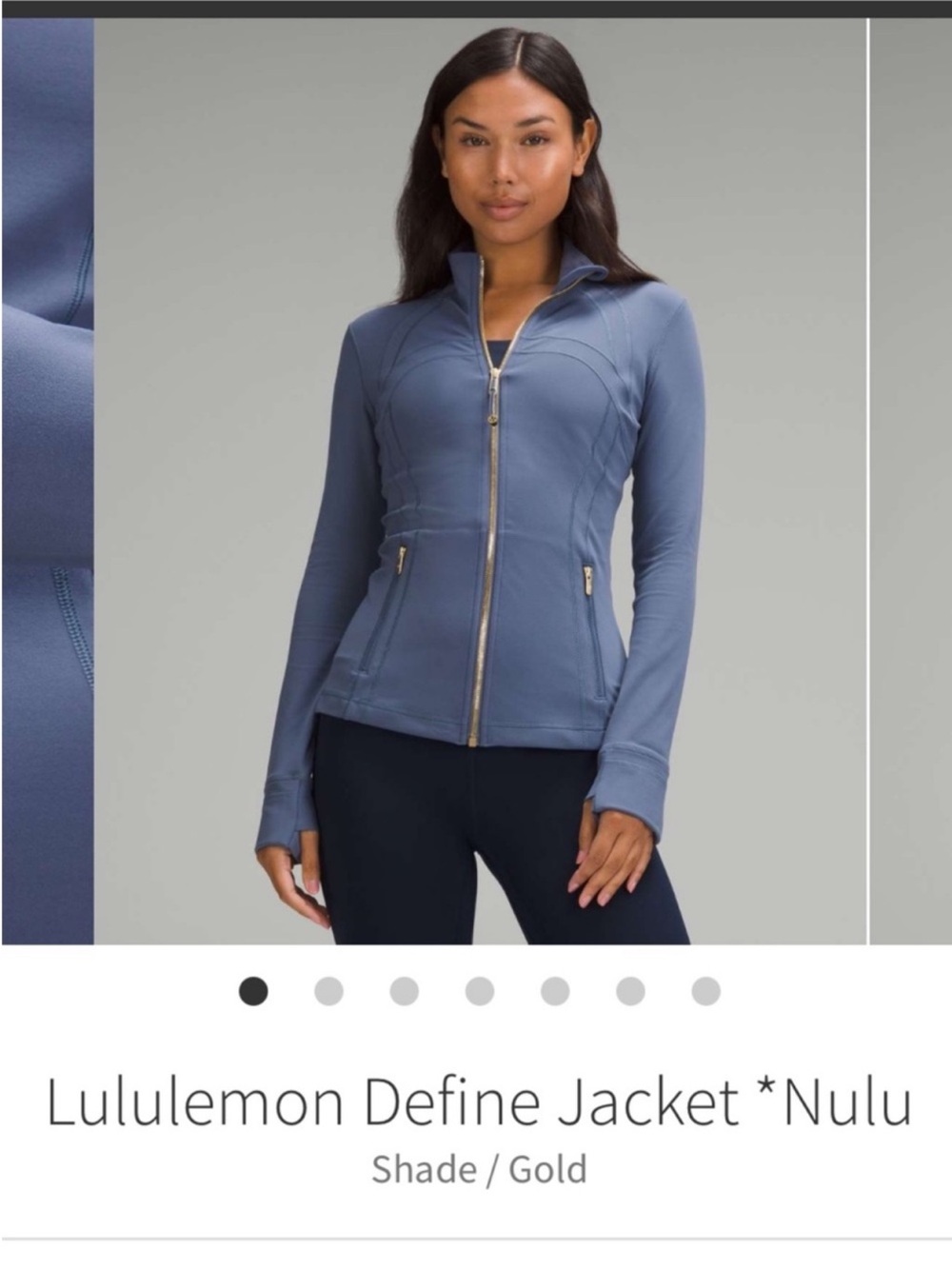Lululemon Define jacket *Nulu Shade/Gold Sz 4